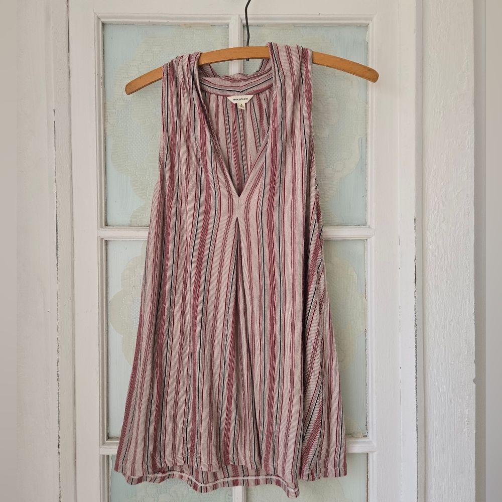 MAX STUDIO Pink Stripe Sleeveless Swing Top S